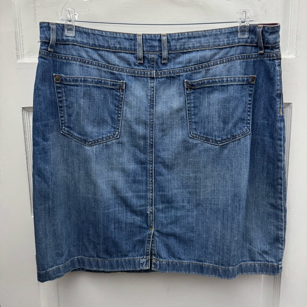 L.L.Bean Favorite Fit Denim Skirt Womens 16 Blue Jean Casual Classic - Picture 3 of 9